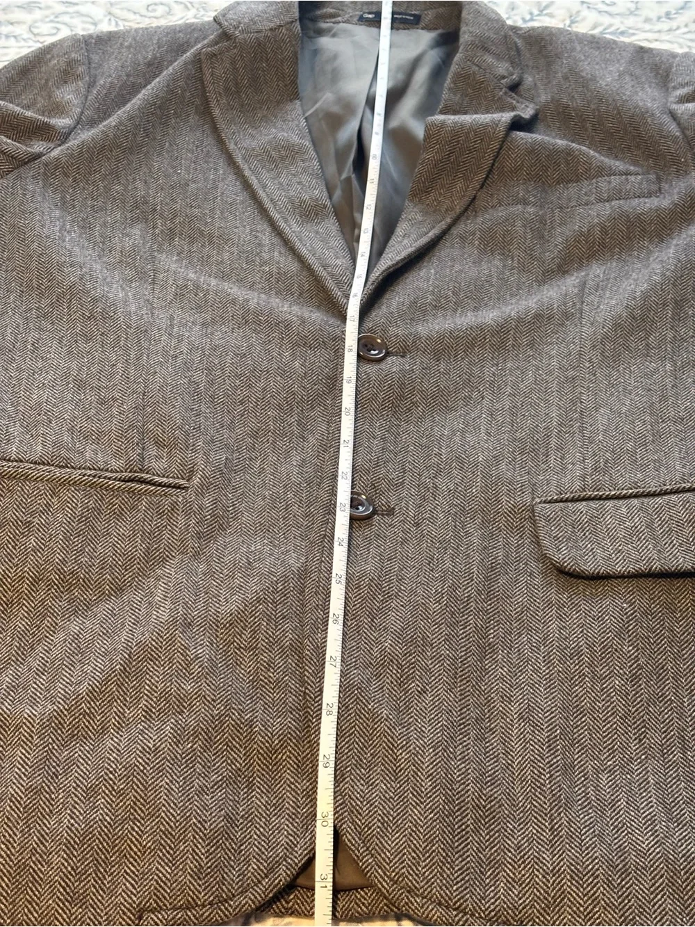 🌸 GAP Men’s Classic Herringbone Wool Blend Brown Blazer Size Medium
